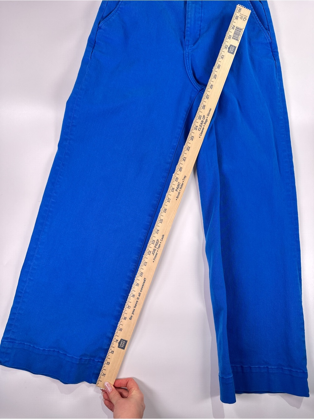 Everlane Utility Wide Leg Crop Pant Bright Blue Organic Cotton Size 6 - Picture 11 of 12